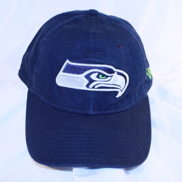 New Era 9Twenty Seattle Seahawks 100% Cotton Adjustable Slide Hat Cap - Picture 1 of 12